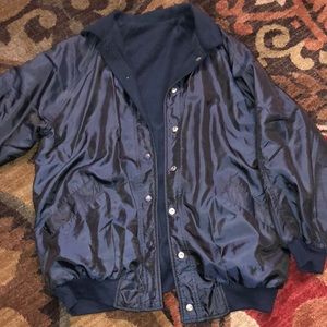 Navy blue vintage bomber jacket